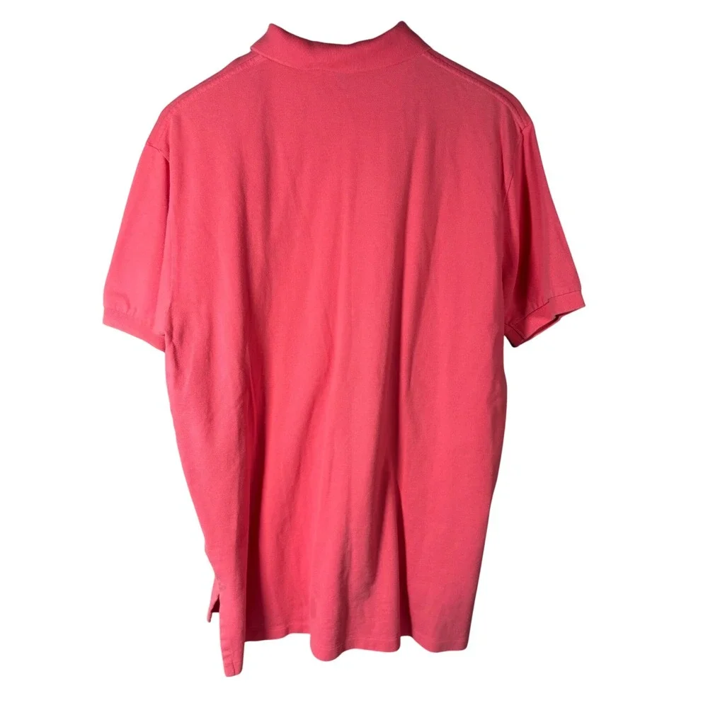 Polo Ralph Lauren Polo Shirt‎ Mens Large Pink Short Sleeve Yellow Pony Logo